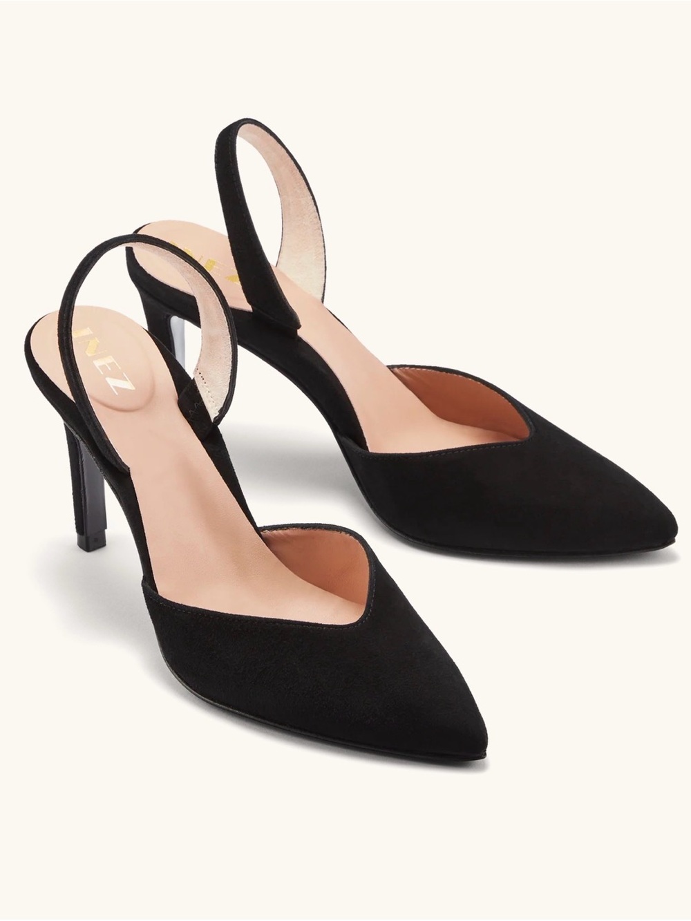 Inez Diana Stiletto pump in black suede size 8 M